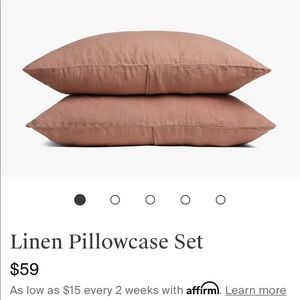 Standard size linen pillowcase set (2) in Clay